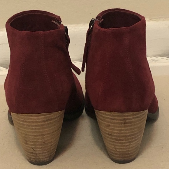 Ecco Burgundy Water Repellent Suede Ankle Boots.Danish Design Woman 41/10-10.5 - Picture 14 of 15